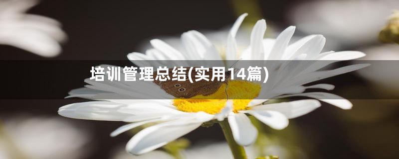 培训管理总结(实用14篇)