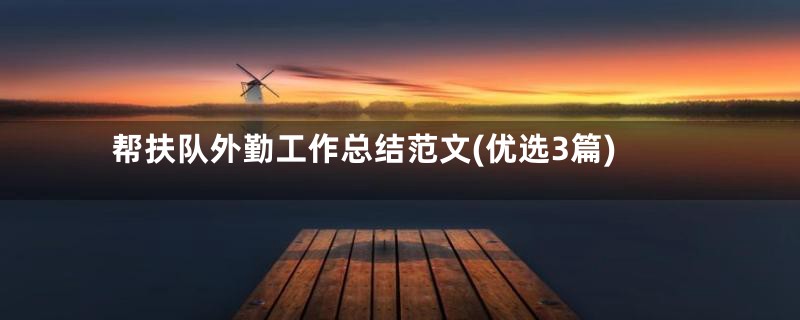 帮扶队外勤工作总结范文(优选3篇)