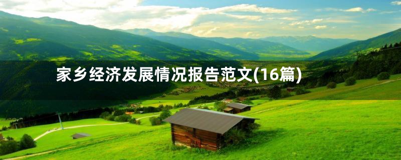 家乡经济发展情况报告范文(16篇)