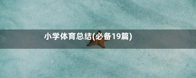 小学体育总结(必备19篇)