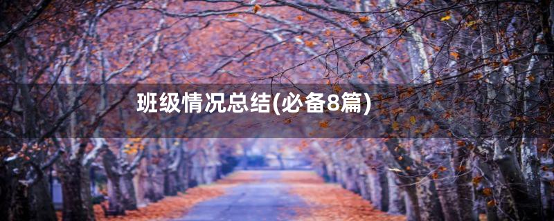 班级情况总结(必备8篇)