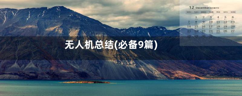 无人机总结(必备9篇)
