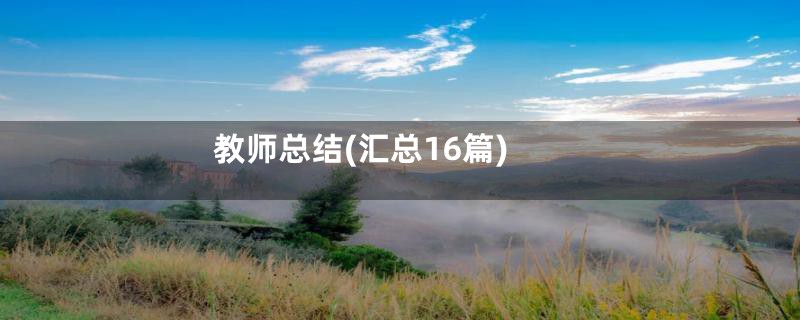 教师总结(汇总16篇)