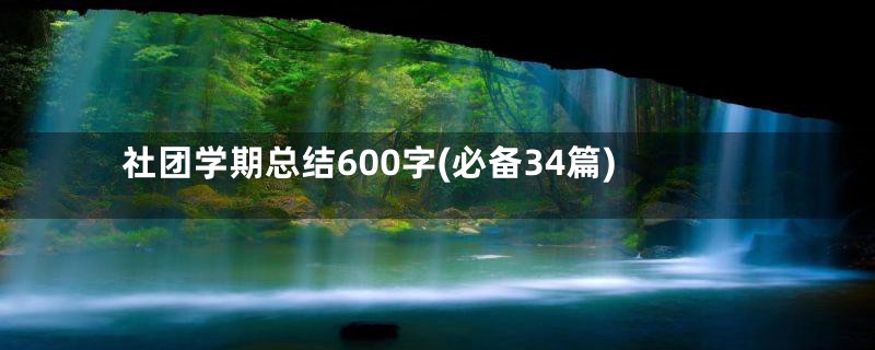社团学期总结600字(必备34篇)