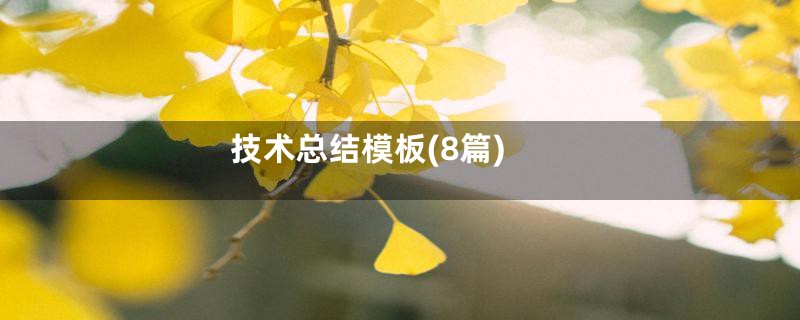 技术总结模板(8篇)