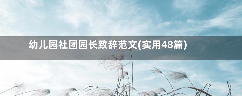 幼儿园社团园长致辞范文(实用48篇)