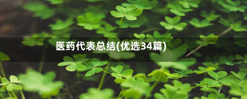 医药代表总结(优选34篇)