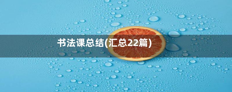 书法课总结(汇总22篇)