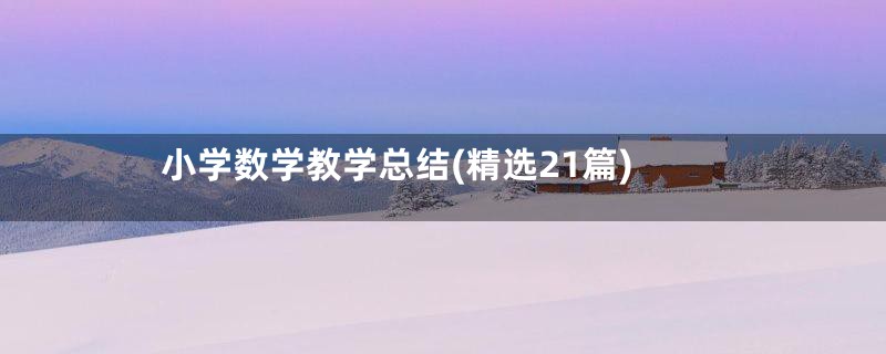 小学数学教学总结(精选21篇)