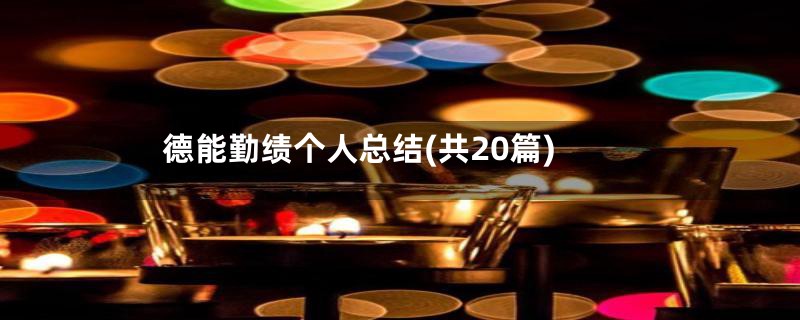 德能勤绩个人总结(共20篇)