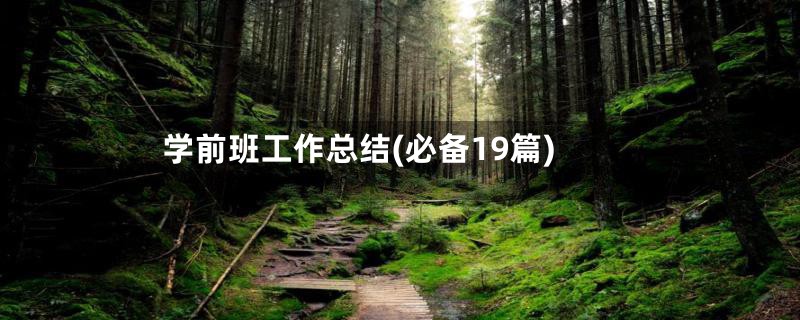 学前班工作总结(必备19篇)