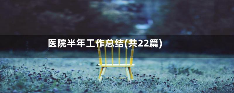 医院半年工作总结(共22篇)