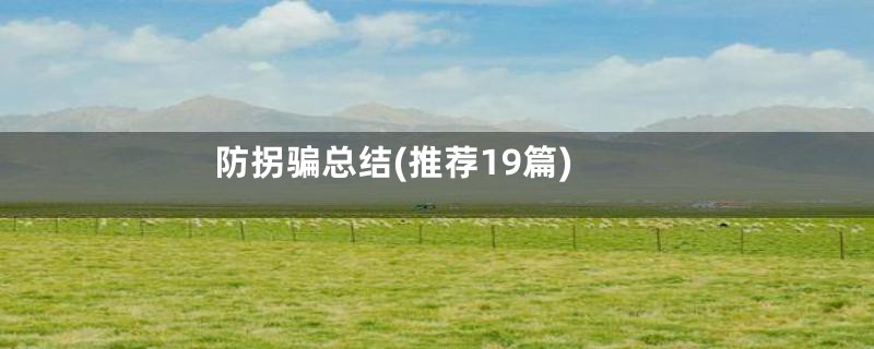 防拐骗总结(推荐19篇)