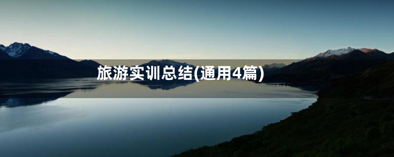 旅游实训总结(通用4篇)