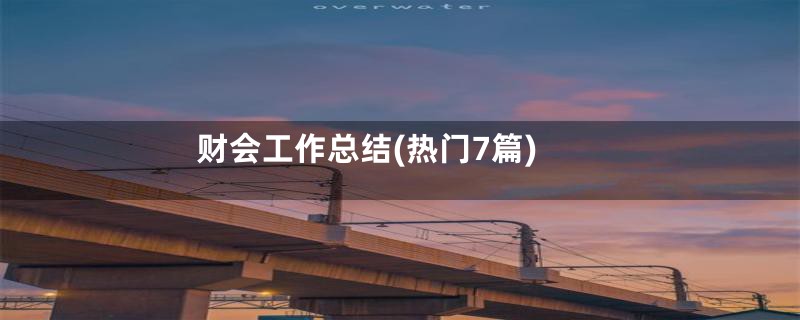 财会工作总结(热门7篇)