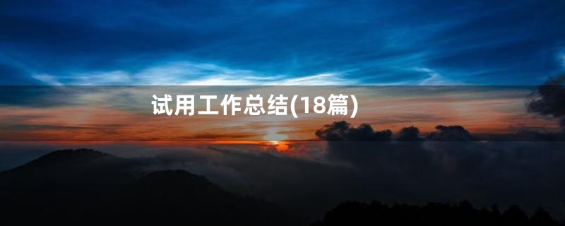 试用工作总结(18篇)