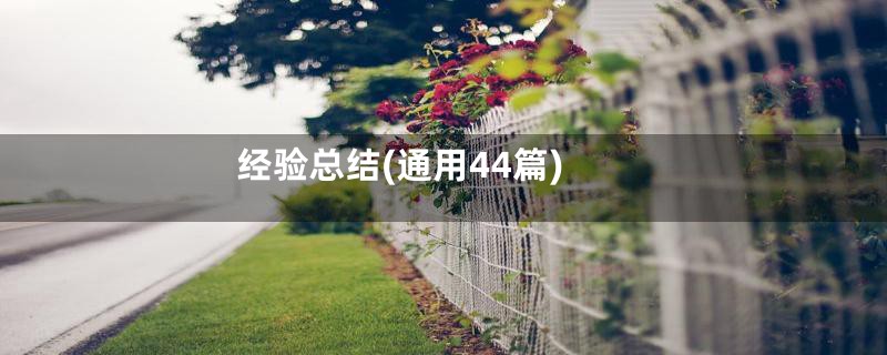 经验总结(通用44篇)