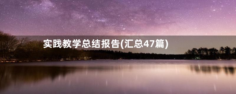 实践教学总结报告(汇总47篇)