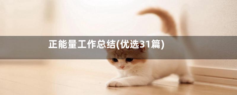正能量工作总结(优选31篇)