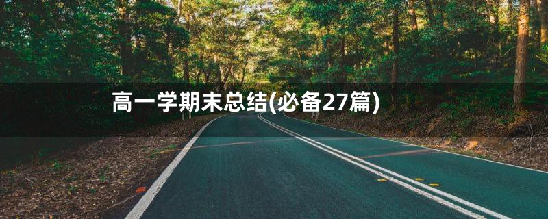 高一学期末总结(必备27篇)