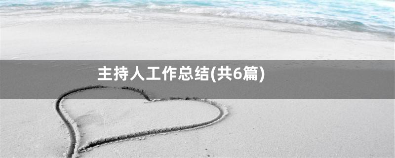 主持人工作总结(共6篇)