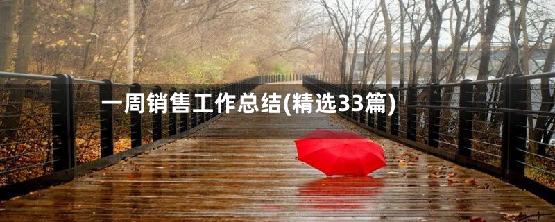 一周销售工作总结(精选33篇)