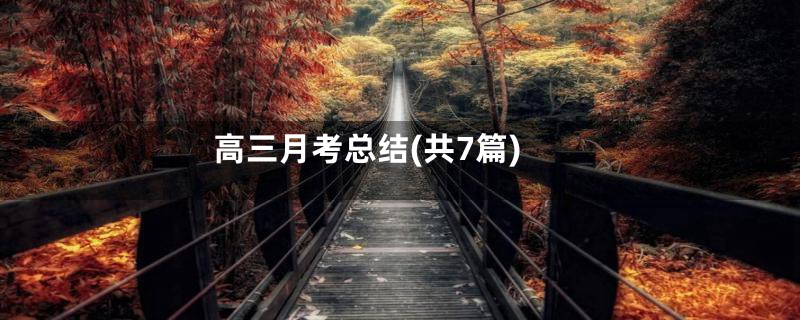 高三月考总结(共7篇)