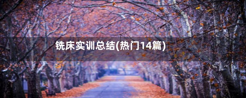 铣床实训总结(热门14篇)