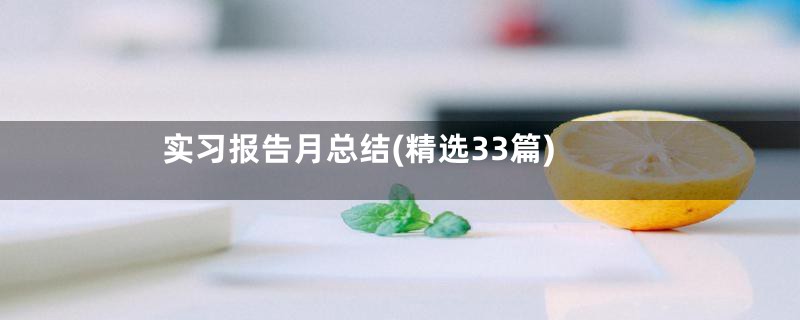 实习报告月总结(精选33篇)