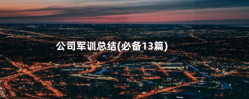 公司军训总结(必备13篇)