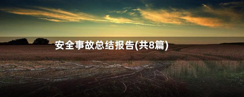 安全事故总结报告(共8篇)