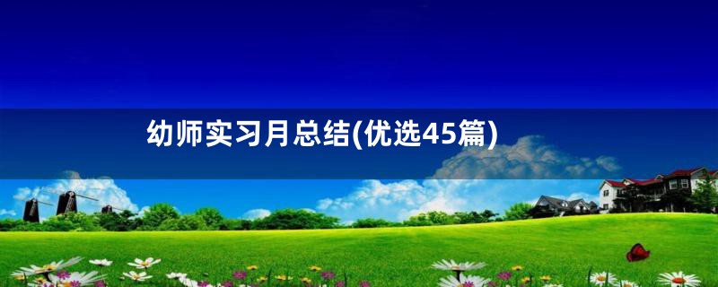 幼师实习月总结(优选45篇)