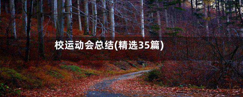 校运动会总结(精选35篇)