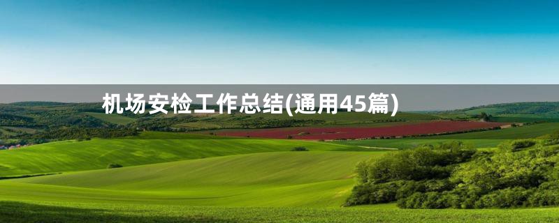 机场安检工作总结(通用45篇)