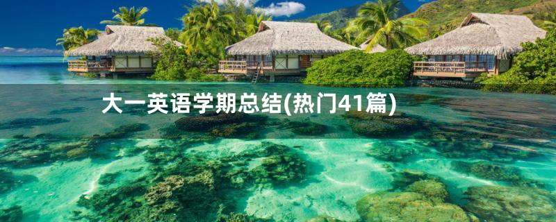 大一英语学期总结(热门41篇)