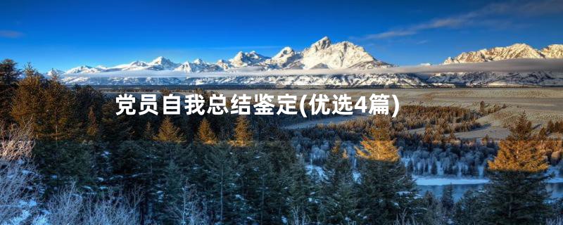 党员自我总结鉴定(优选4篇)