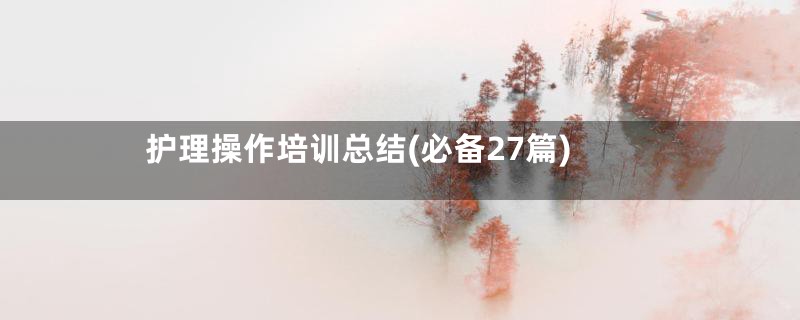 护理操作培训总结(必备27篇)