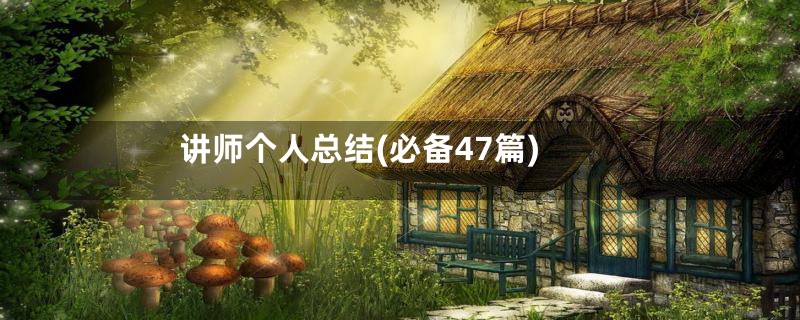 讲师个人总结(必备47篇)