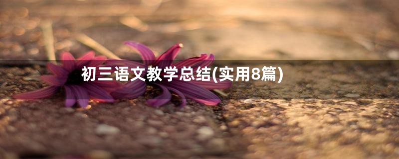 初三语文教学总结(实用8篇)