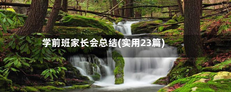 学前班家长会总结(实用23篇)