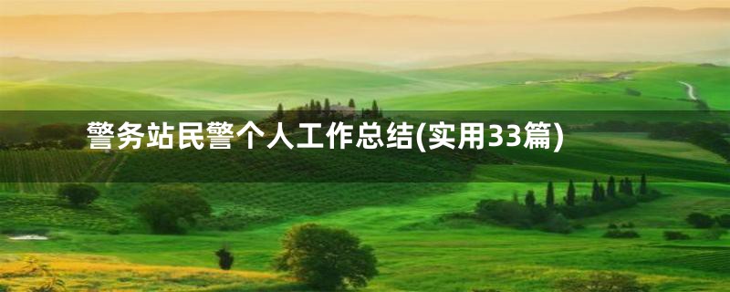 警务站民警个人工作总结(实用33篇)
