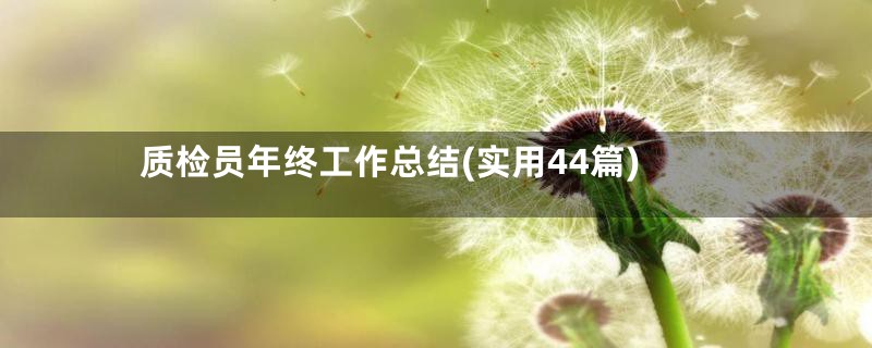 质检员年终工作总结(实用44篇)