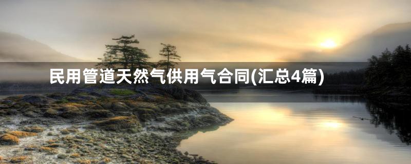 民用管道天然气供用气合同(汇总4篇)