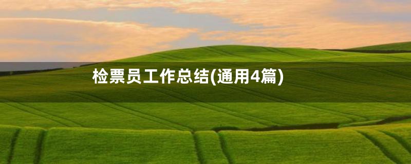 检票员工作总结(通用4篇)