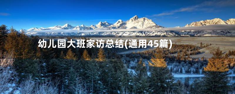 幼儿园大班家访总结(通用45篇)