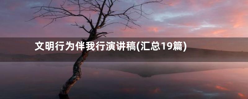 文明行为伴我行演讲稿(汇总19篇)