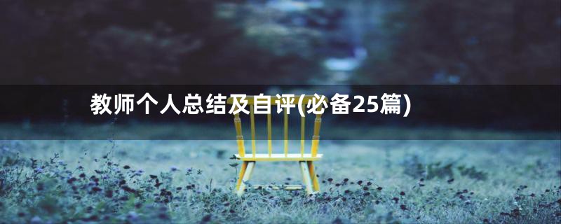 教师个人总结及自评(必备25篇)