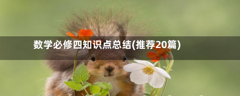 数学必修四知识点总结(推荐20篇)