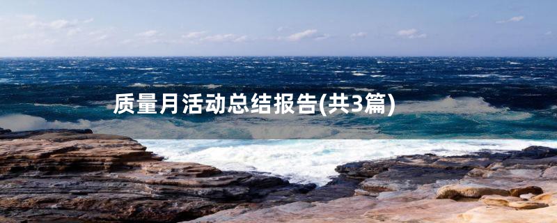 质量月活动总结报告(共3篇)