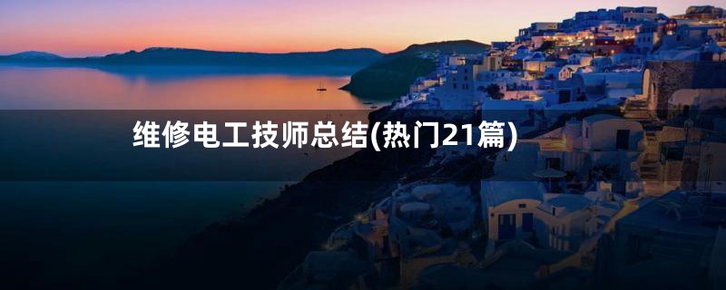 维修电工技师总结(热门21篇)